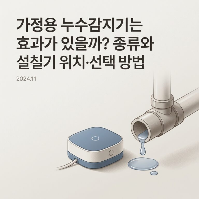 가정용 누수감지기는 효과가 있을까? 종류와 설치 위치·선택 방법