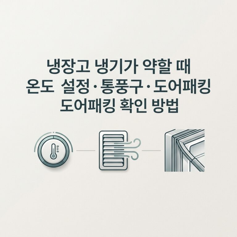냉장고 냉기가 약할 때 온도 설정·통풍구·도어패킹 확인 방법