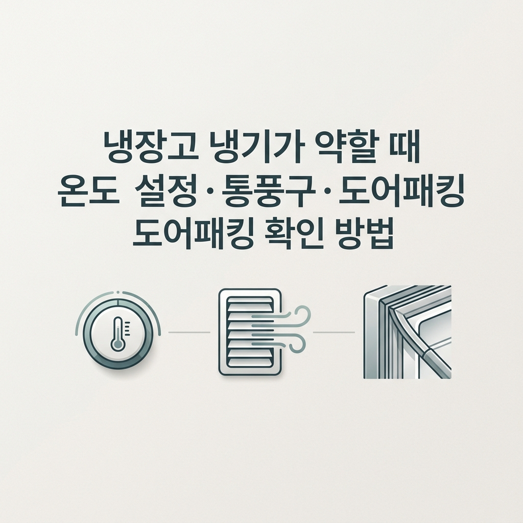 냉장고 냉기가 약할 때 온도 설정·통풍구·도어패킹 확인 방법