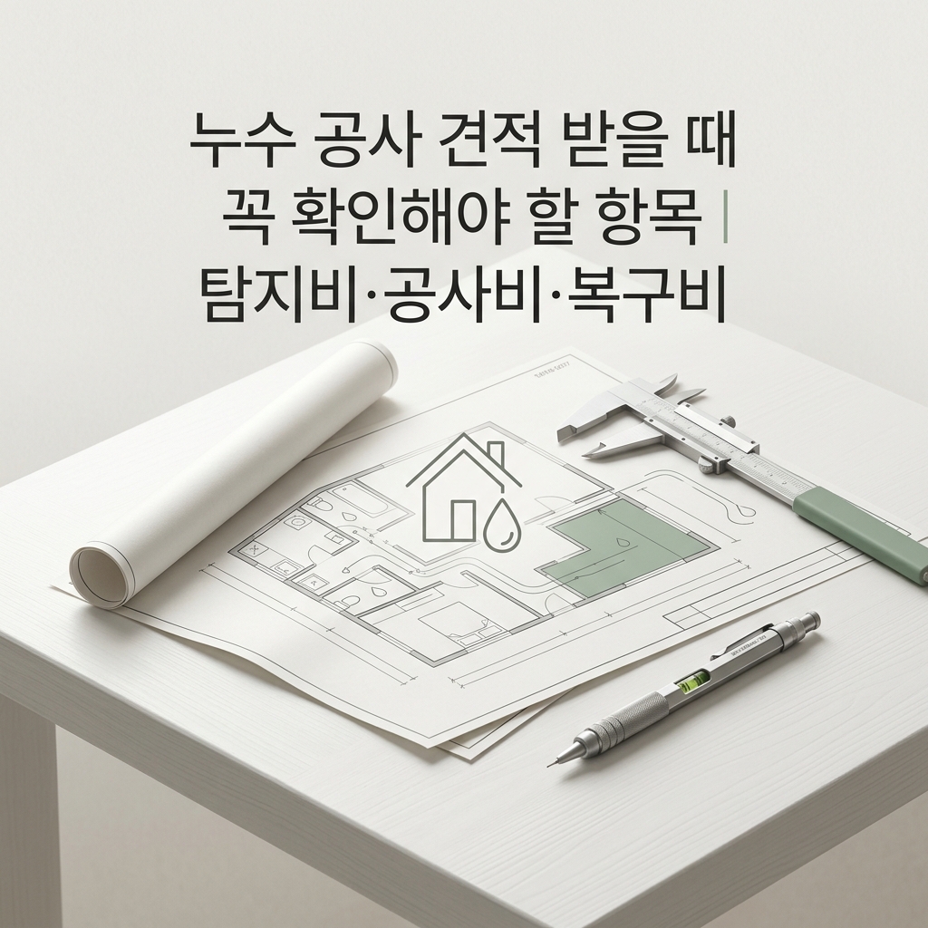 누수 공사 견적 받을 때 꼭 확인해야 할 항목｜탐지비·공사비·복구비