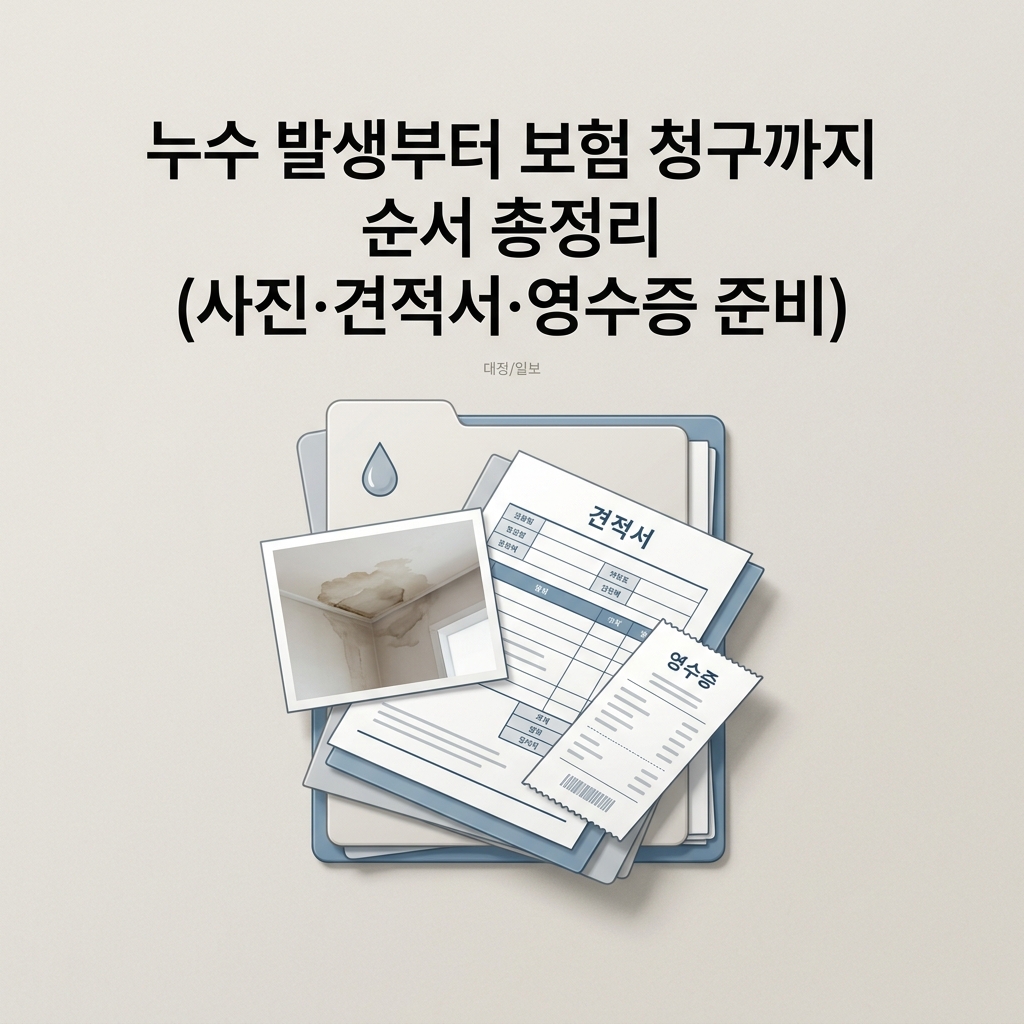 누수 발생부터 보험 청구까지 순서 총정리 (사진·견적서·영수증 준비)