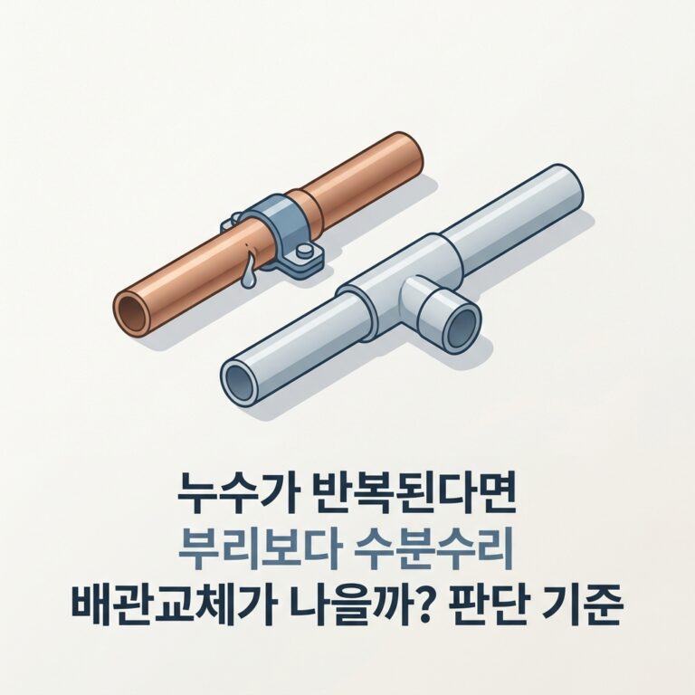 누수가 반복된다면 부분수리보다 배관교체가 나을까? 판단 기준