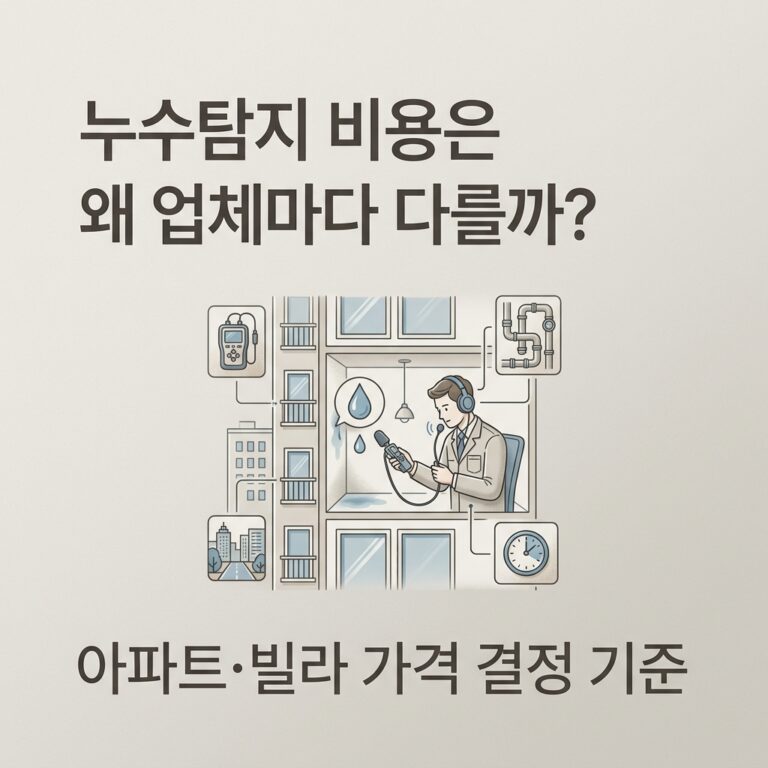 누수탐지 업체 비용 결정 기준
