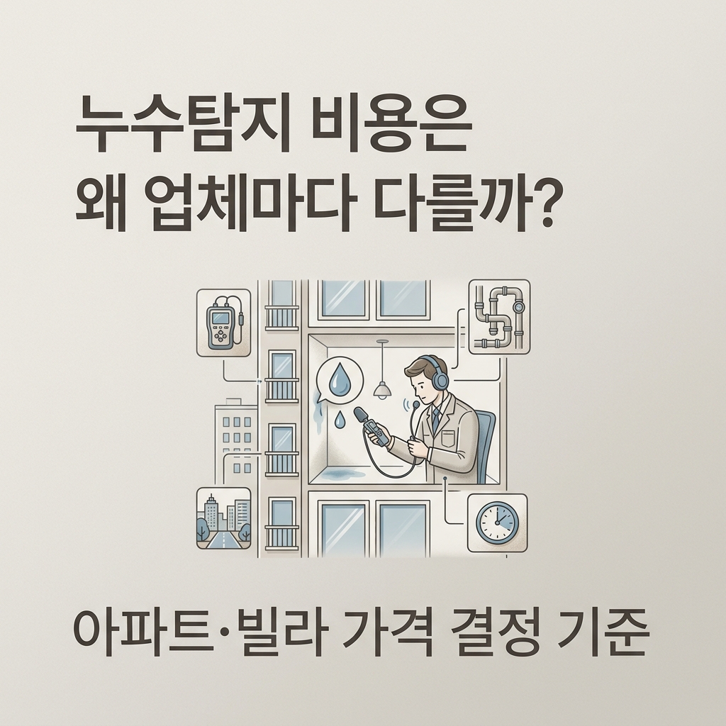 누수탐지 업체 비용 결정 기준