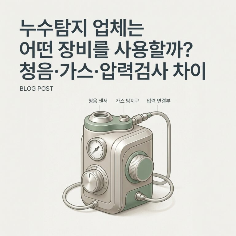 누수탐지 업체는 어떤 장비를 사용할까? 청음·가스·압력검사 차이