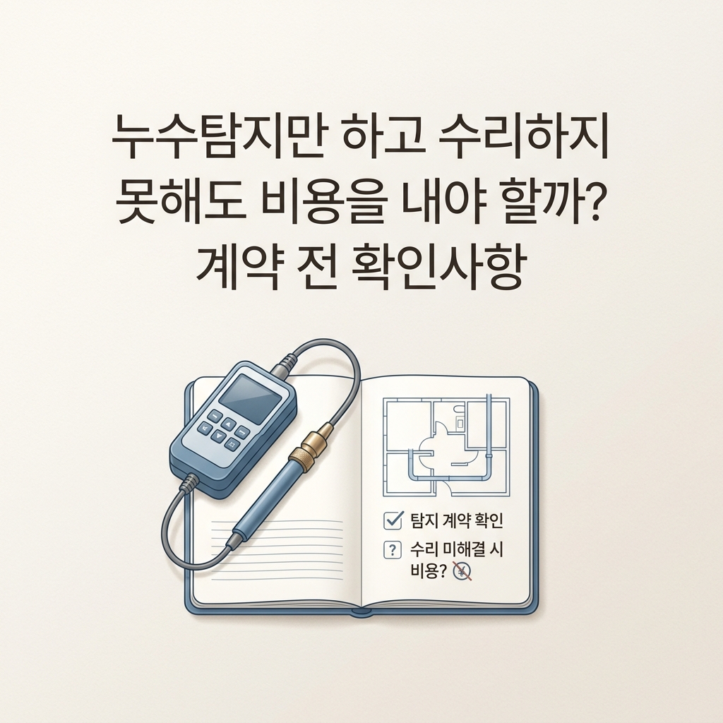 누수탐지만 하고 수리하지 못해도 비용을 내야 할까? 계약 전 확인사항