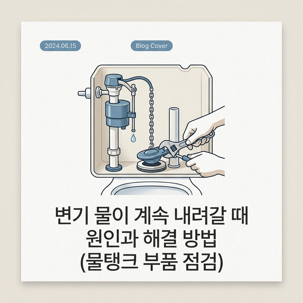 변기 물이 계속 내려갈 때 원인과 해결 방법 (물탱크 부품 점검)