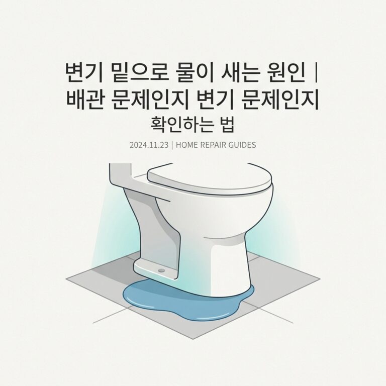 변기 밑으로 물이 새는 원인｜배관 문제인지 변기 문제인지 확인하는 법