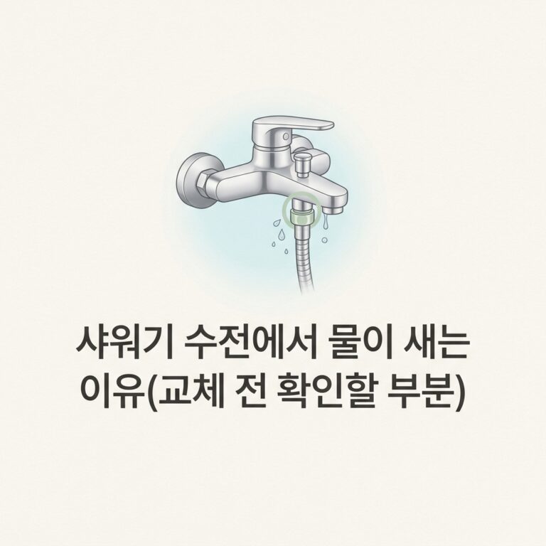 샤워기 수전에서 물이 새는 이유(교체 전 확인할 부분)