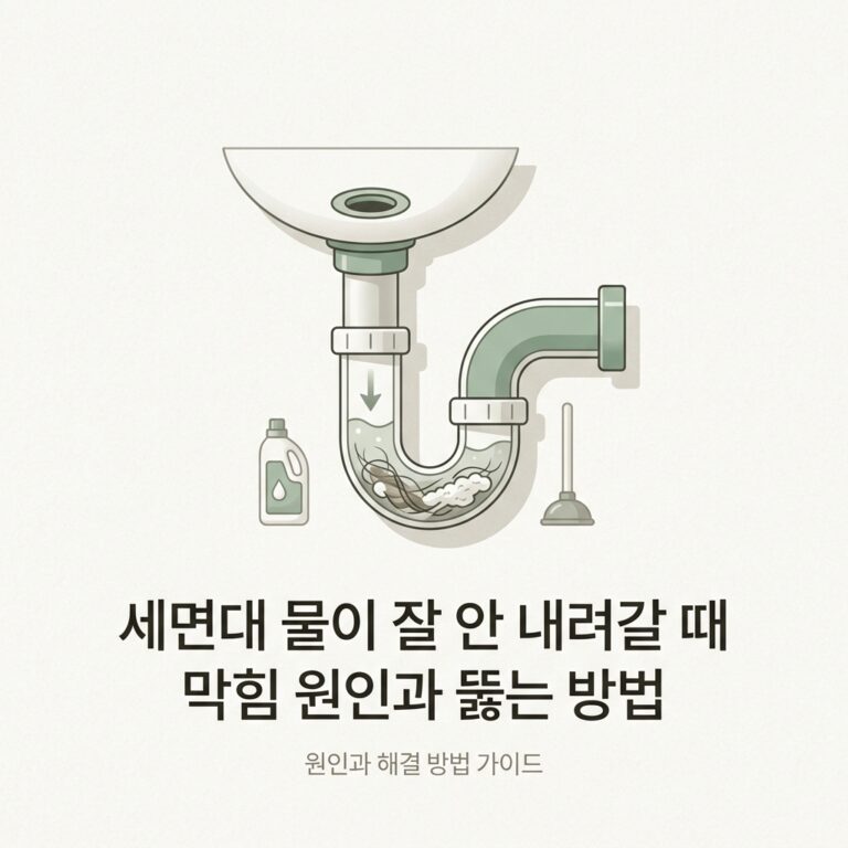 ai thumbnail minimal 세면대 물이 잘 안 내려갈 때 막힘 원인과 뚫는 방법 1787039226