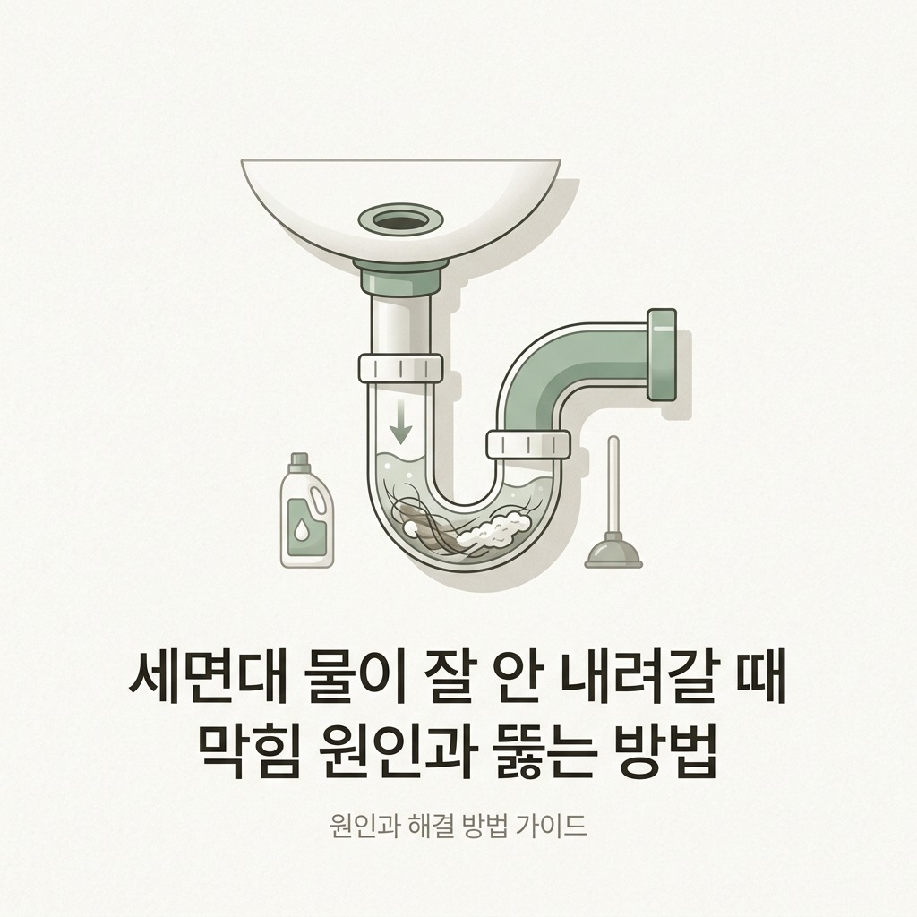 ai thumbnail minimal 세면대 물이 잘 안 내려갈 때 막힘 원인과 뚫는 방법 1787039226