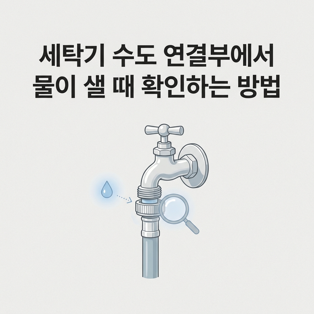 세탁기 수도 연결부에서 물이 샐 때 확인하는 방법