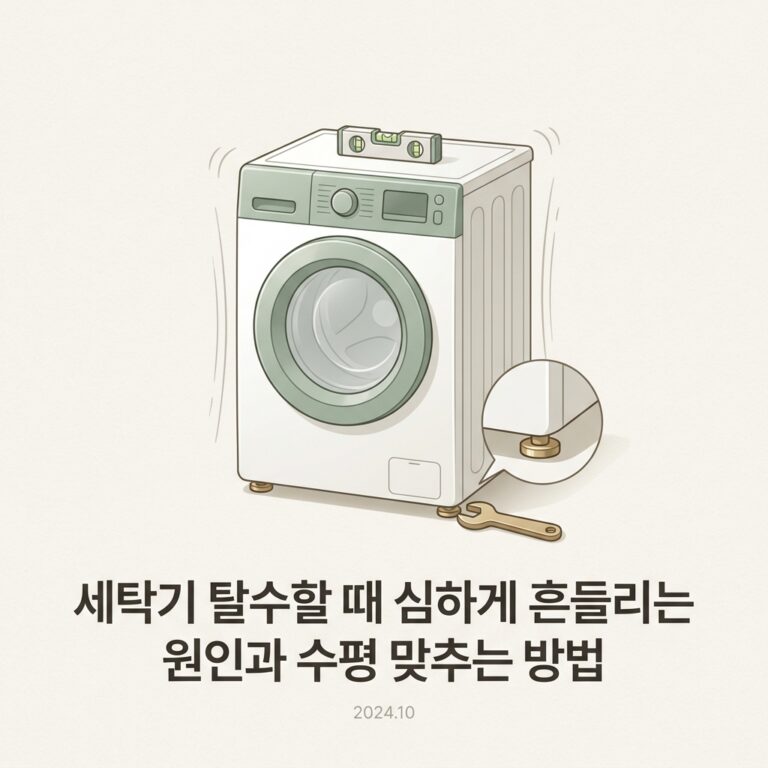 세탁기 탈수할 때 심하게 흔들리는 원인과 수평 맞추는 방법