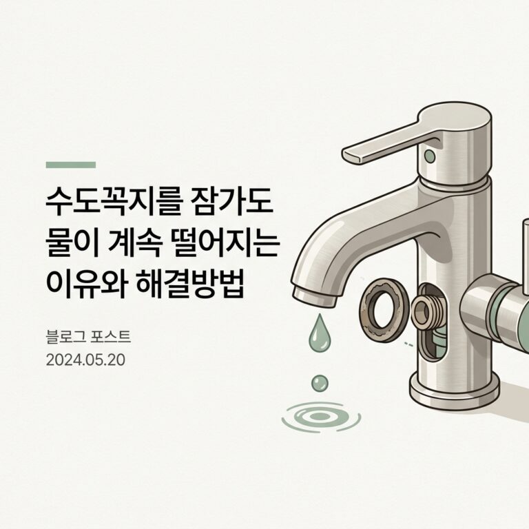 수도꼭지를 잠가도 물이 계속 떨어지는 이유와 해결방법