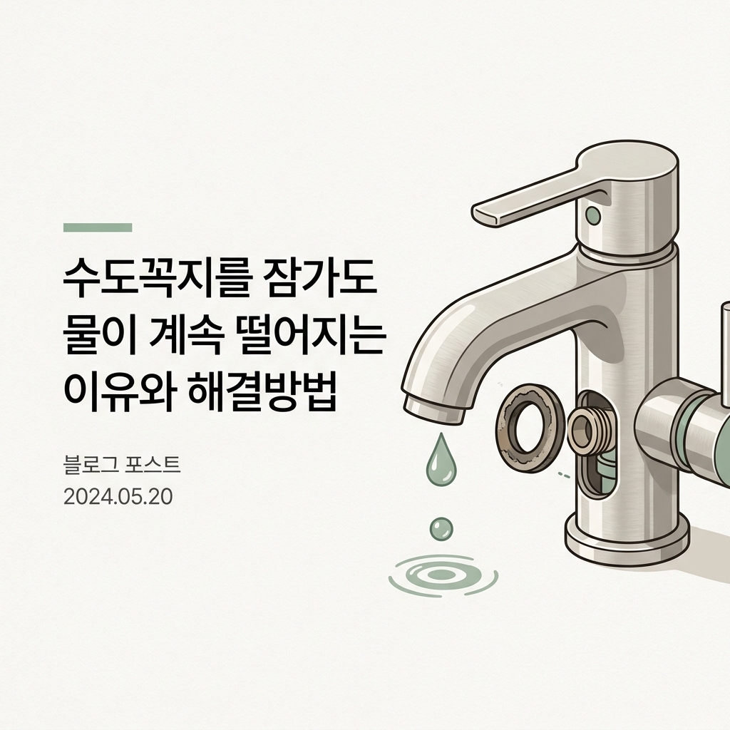 수도꼭지를 잠가도 물이 계속 떨어지는 이유와 해결방법