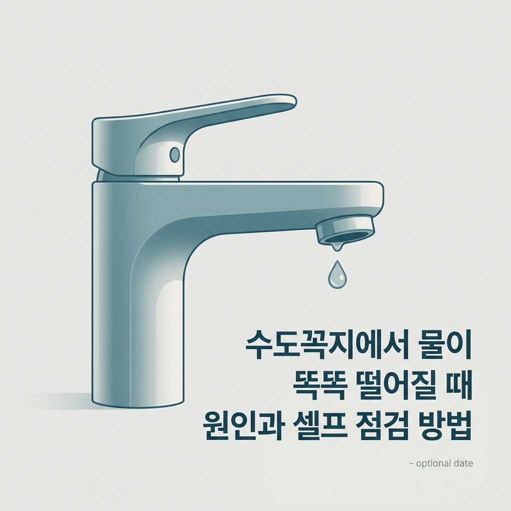 수도꼭지에서 물이 똑똑 떨어질 때 원인과 셀프 점검 방법