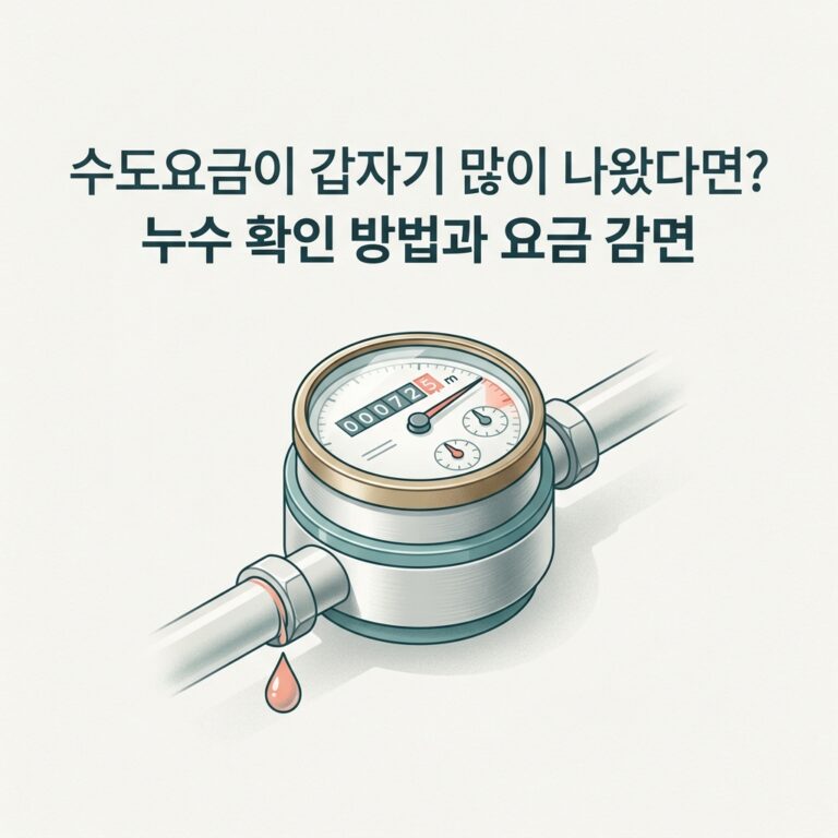 수도요금이 갑자기 많이 나왔다면? 누수 확인 방법과 요금 감면