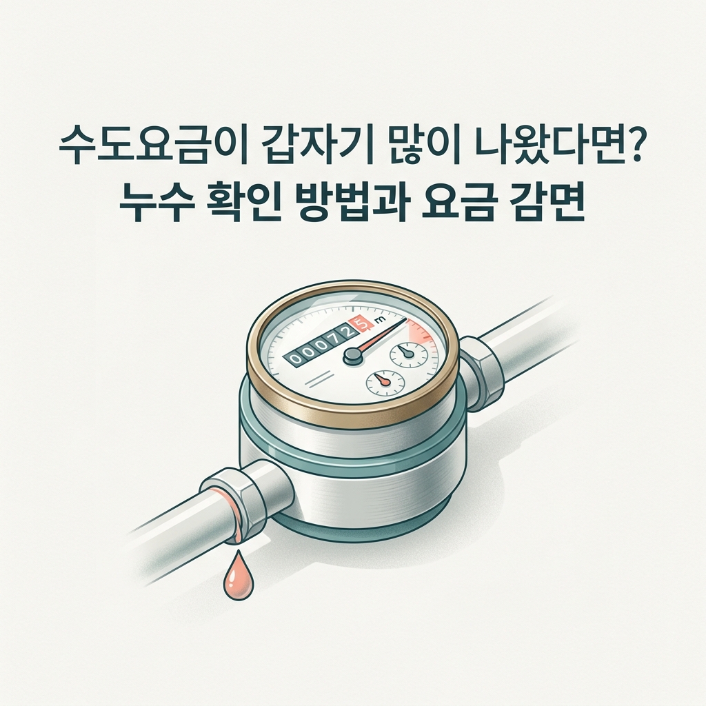 수도요금이 갑자기 많이 나왔다면? 누수 확인 방법과 요금 감면