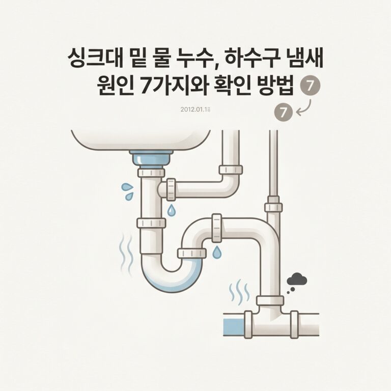 싱크대 밑 물 누수, 하수구 냄새 원인 7가지와 확인 방법