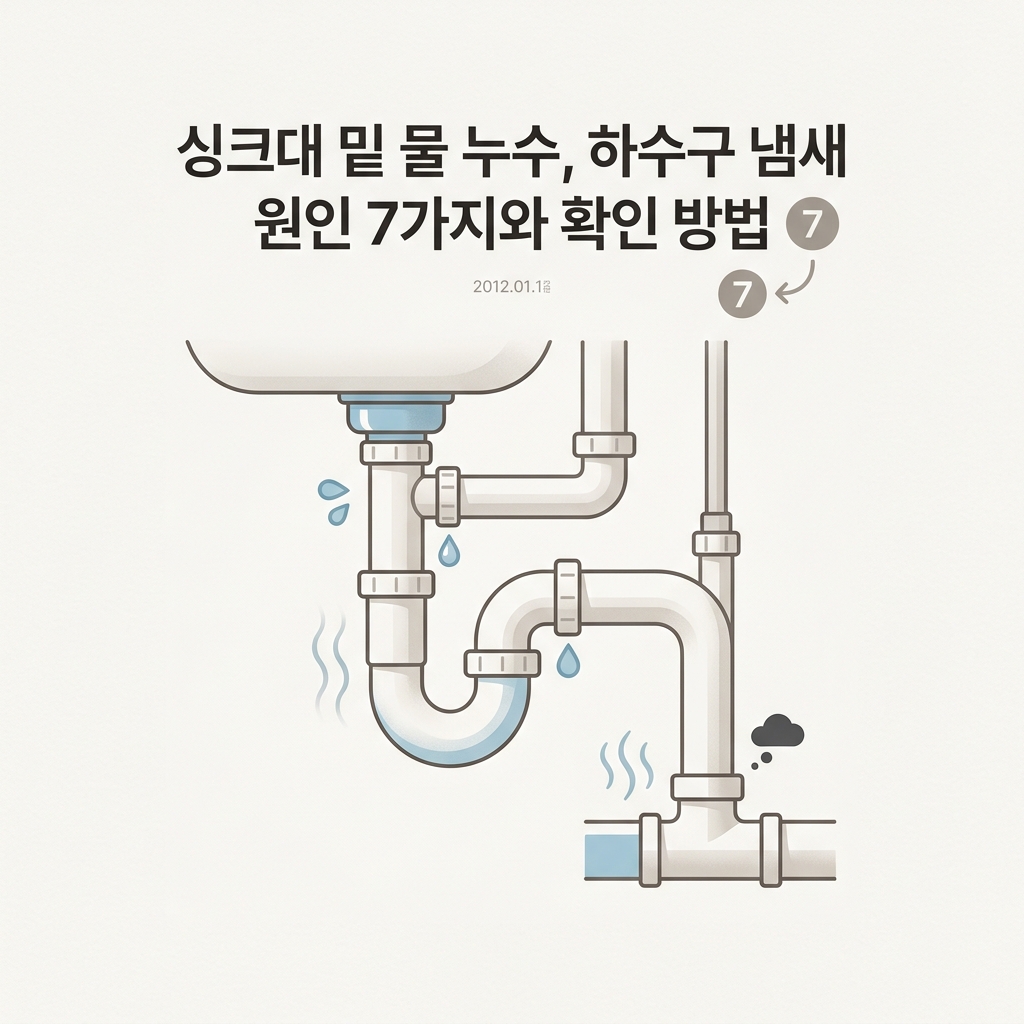 싱크대 밑 물 누수, 하수구 냄새 원인 7가지와 확인 방법