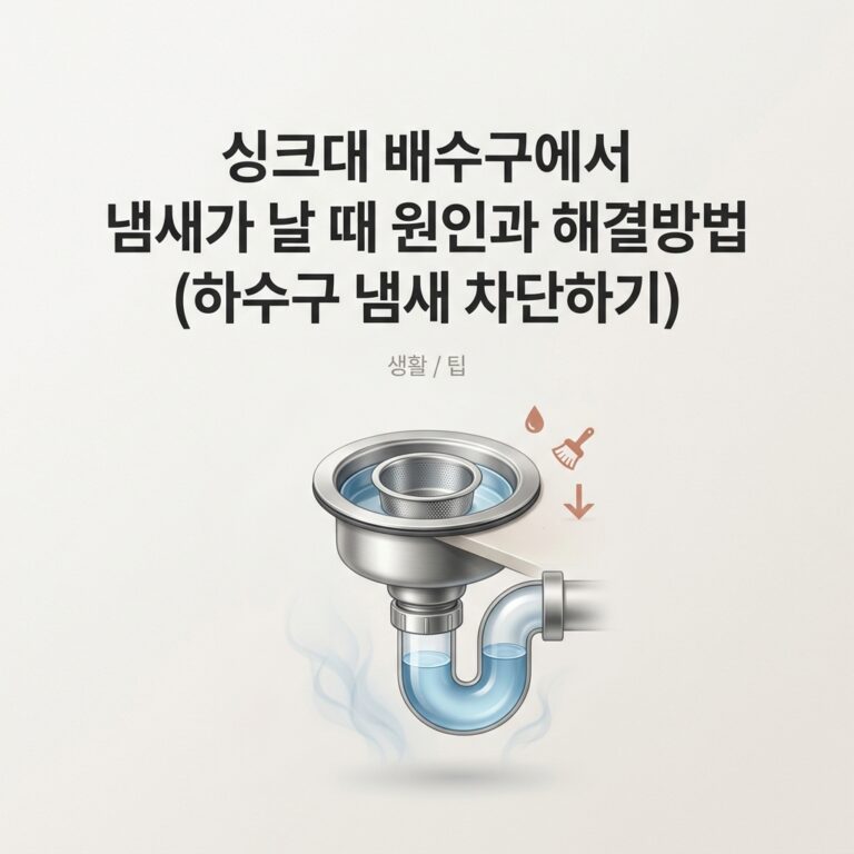 싱크대 배수구에서 냄새가 날 때 원인과 해결방법 (하수구 냄새 차단하기)