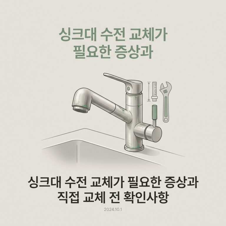 싱크대 수전 교체가 필요한 증상과 직접 교체 전 확인사항