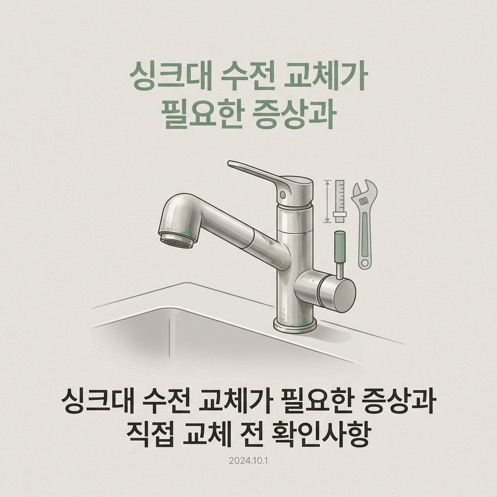 싱크대 수전 교체가 필요한 증상과 직접 교체 전 확인사항