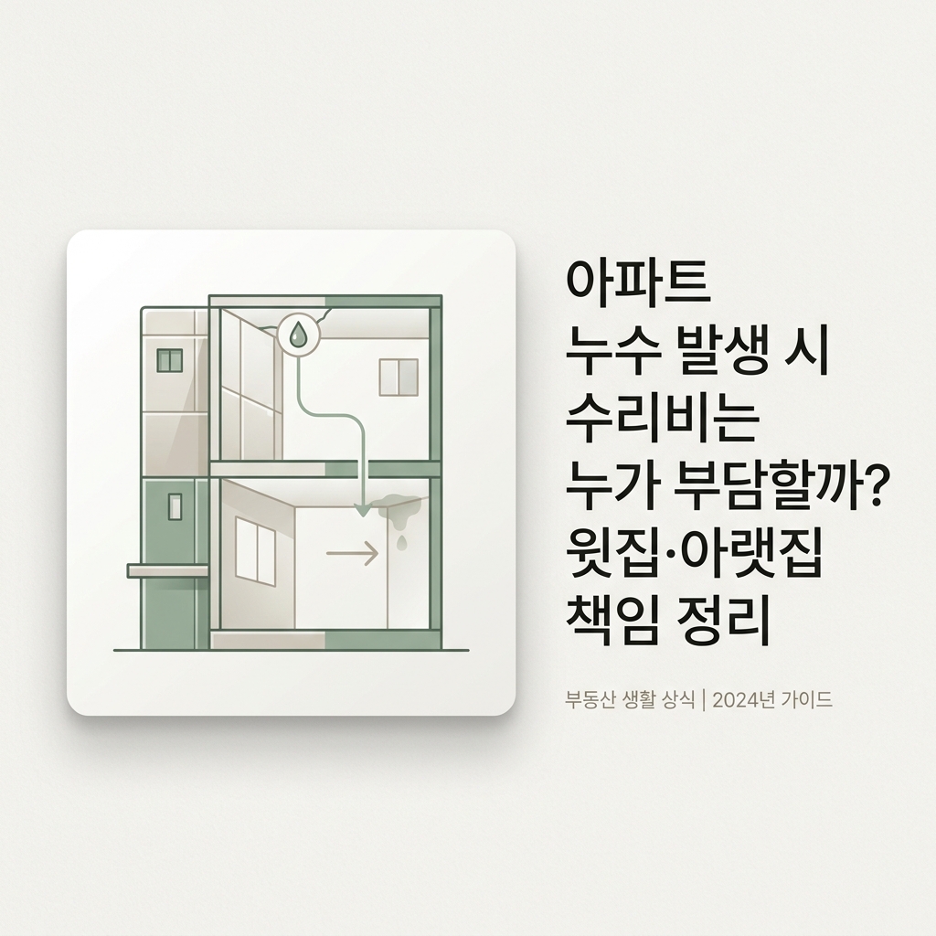 아파트 누수 발생 시 수리비는 누가 부담할까? 윗집·아랫집 책임 정리