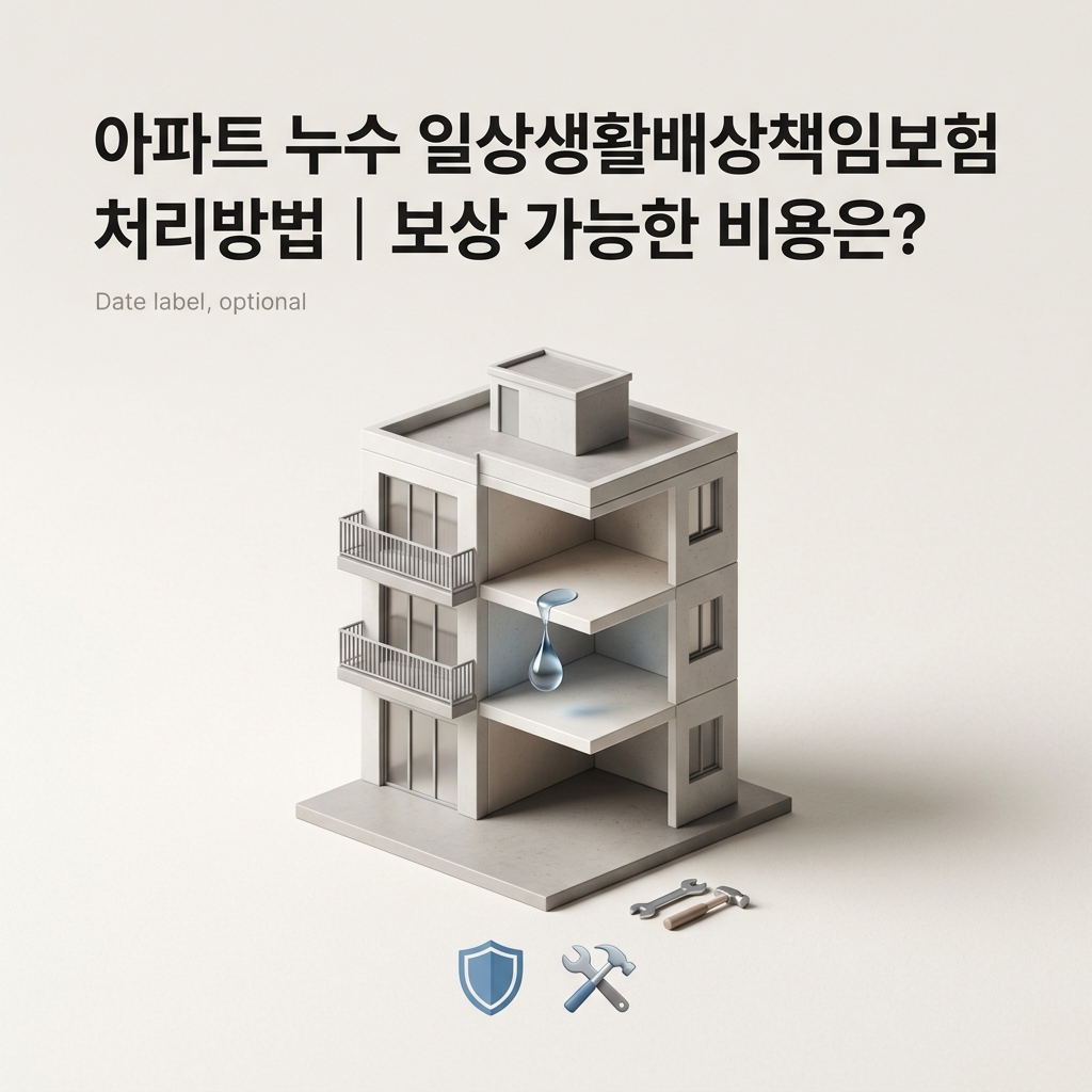 아파트 누수 일상생활배상책임보험 처리방법｜보상 가능한 비용은?