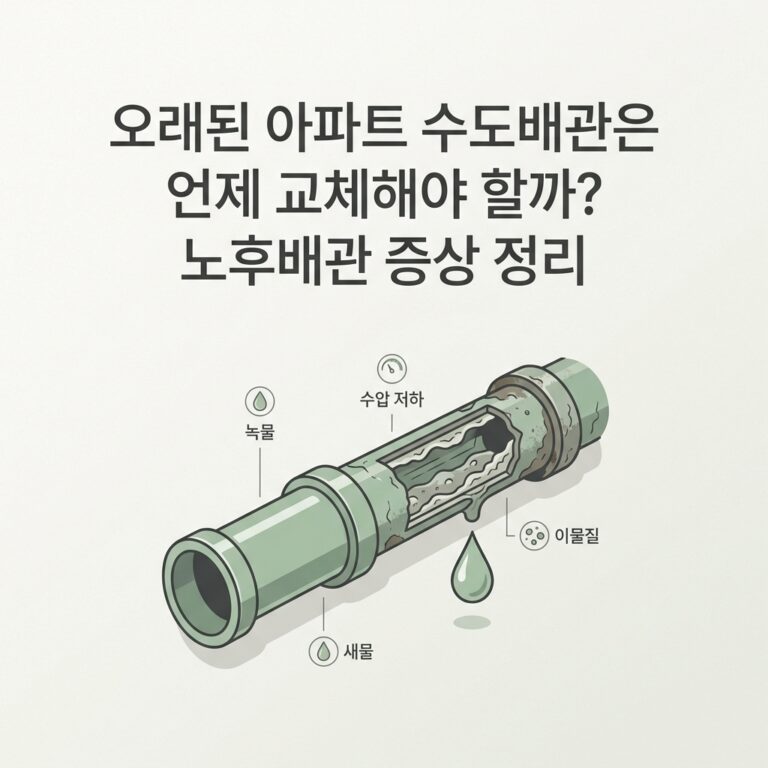 오래된 아파트 수도배관은 언제 교체해야 할까? 노후배관 증상 정리