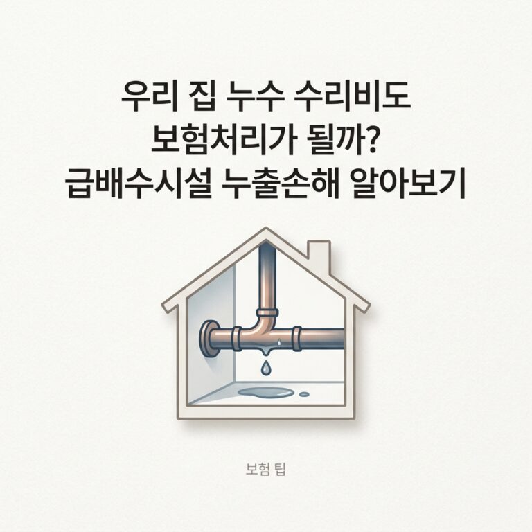 우리 집 누수 수리비도 보험처리가 될까? 급배수시설 누출손해 알아보기