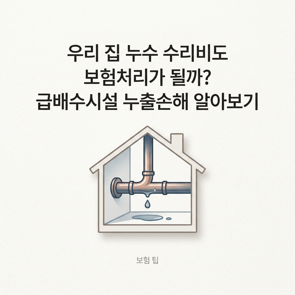 우리 집 누수 수리비도 보험처리가 될까? 급배수시설 누출손해 알아보기