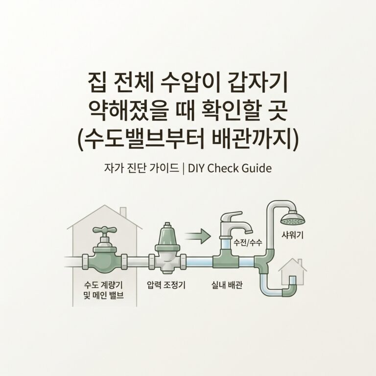 집 전체 수압이 갑자기 약해졌을 때 확인할 곳 (수도밸브부터 배관까지)