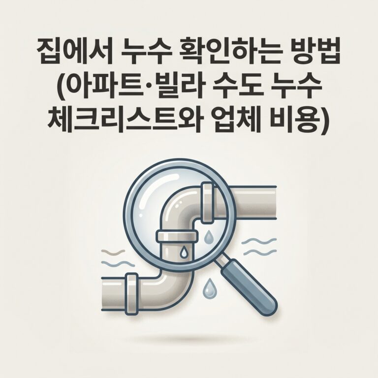 집에서 누수 확인하는 방법