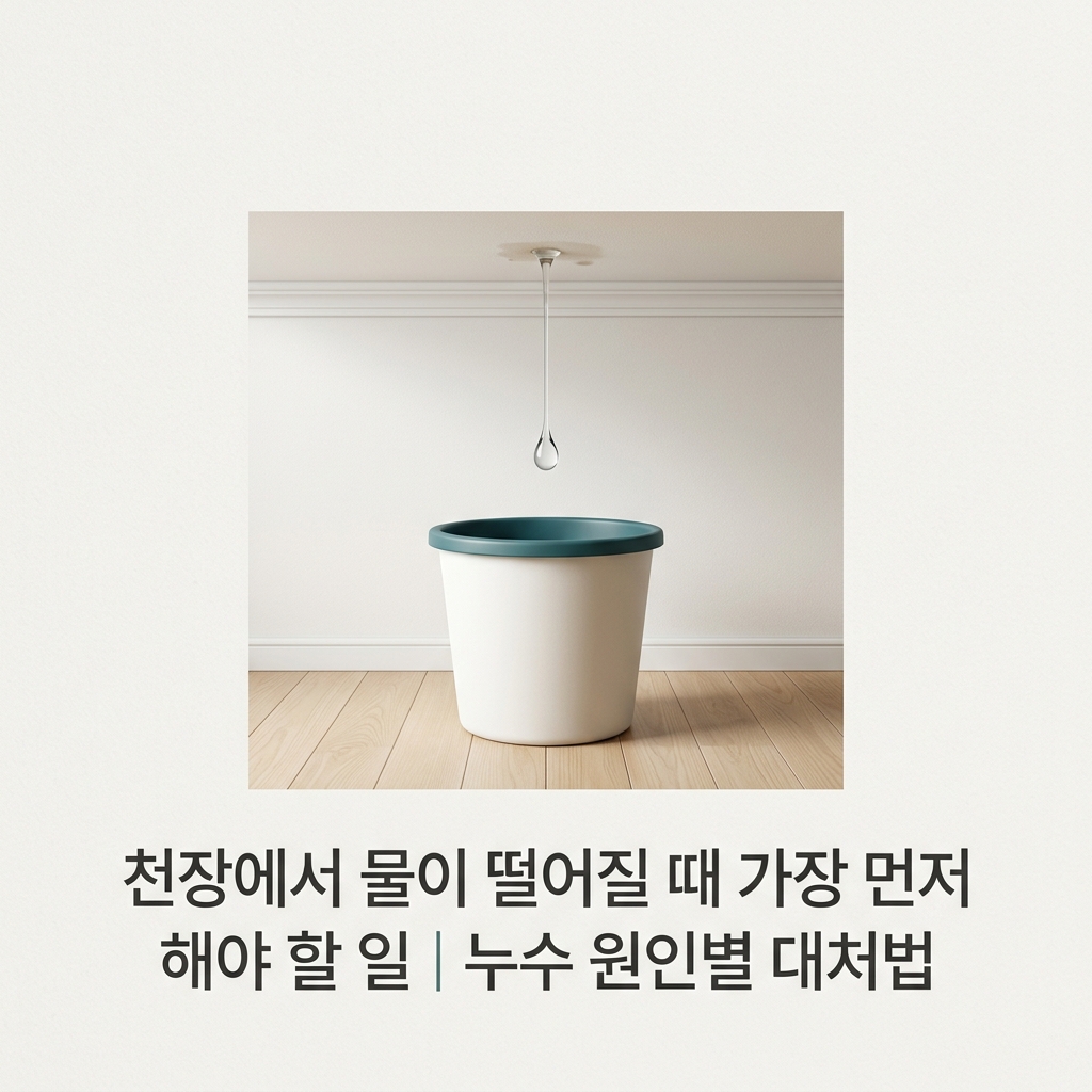 천장에서 물이 떨어질 때 가장 먼저 해야 할 일