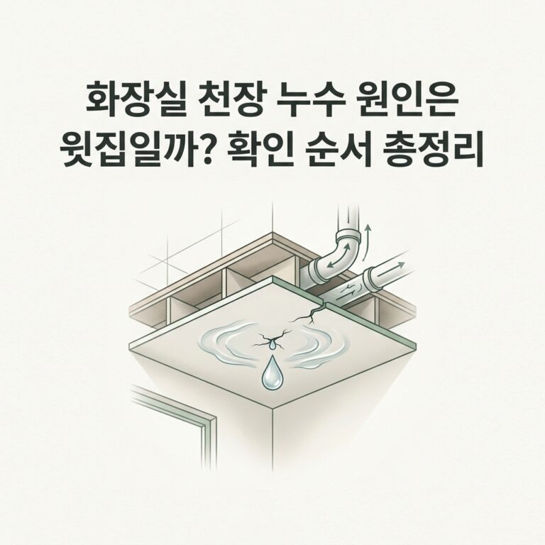 화장실 천장 누수 확인과 원인