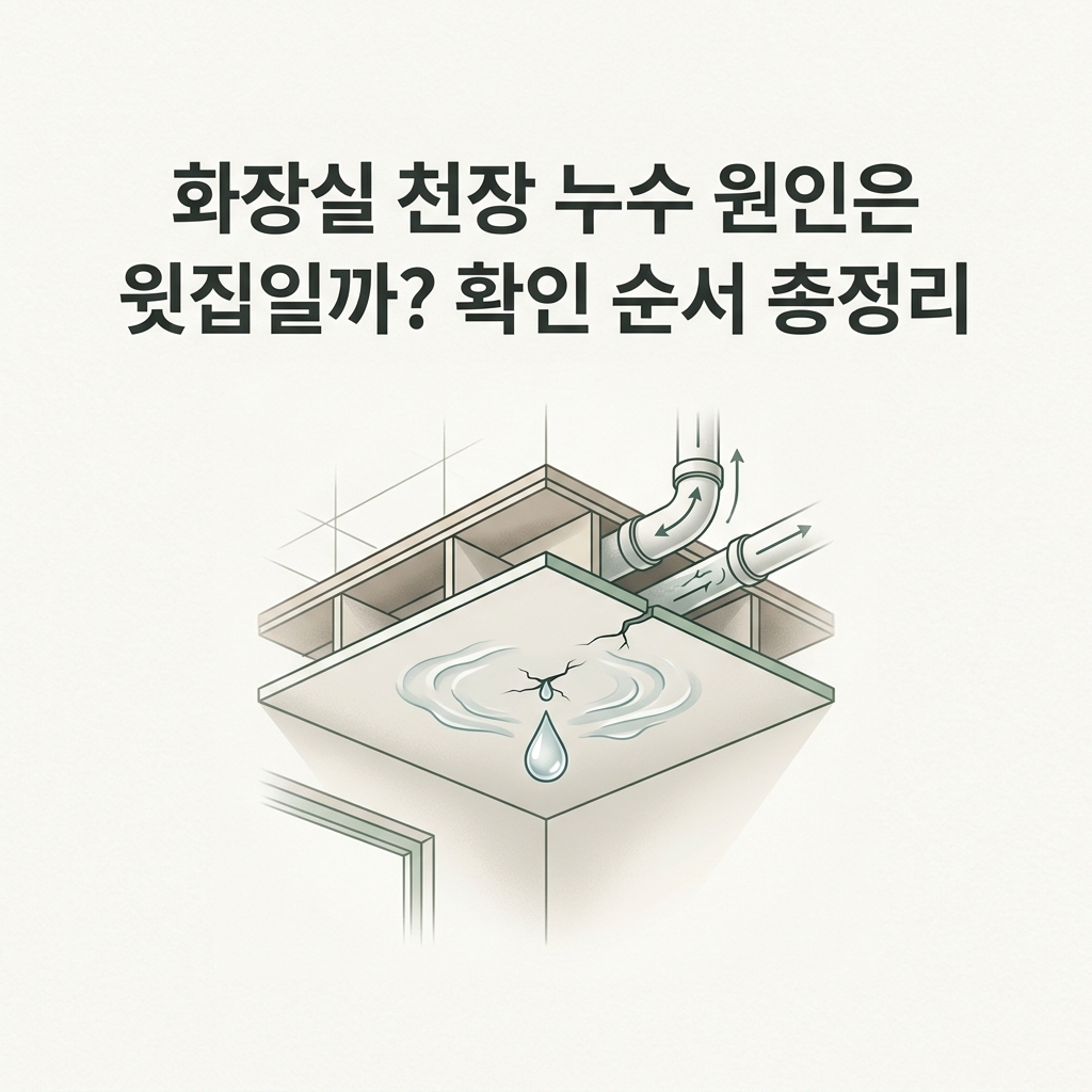 화장실 천장 누수 확인과 원인