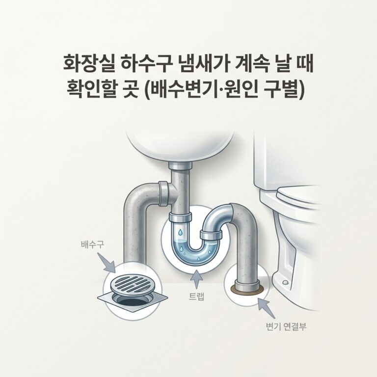 화장실 하수구 냄새가 계속 날 때 확인할 곳 (배수구·트랩·변기 원인 구별)